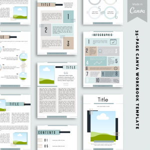 35 Page Teal/Grey Workbook Template