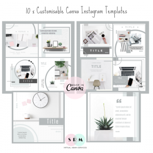 10 Black/Grey Instagram Post Templates