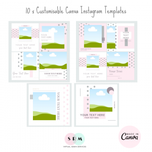 10 Pink Polka Dot Instagram Post Templates