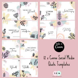 12 x Abstract Bloom Instagram Quote Templates