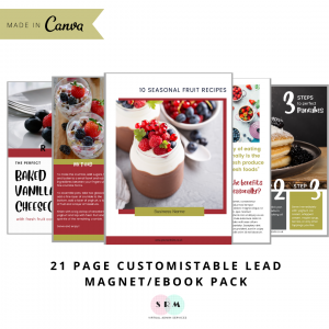 21 Page E-Book/Lead Magnet Template for Food Bloggers