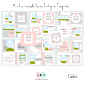 25 Pink/Grey Instagram Templates