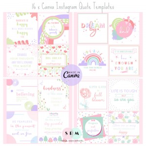 16 x Pastel Canva Instagram Quote Set 2