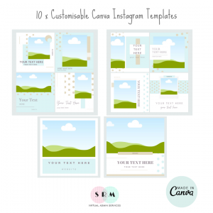 10 Teal Polka Dot Instagram Post Templates