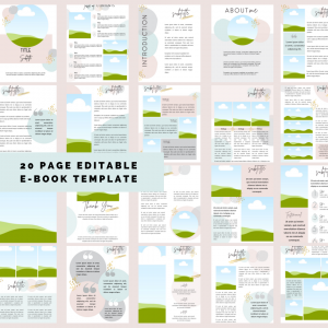 20 Page Pastel & Gold E-Book Template